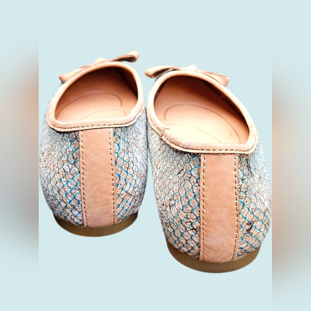 Born Aqua Snake Cork Carri Flats - Picture 3 of 6